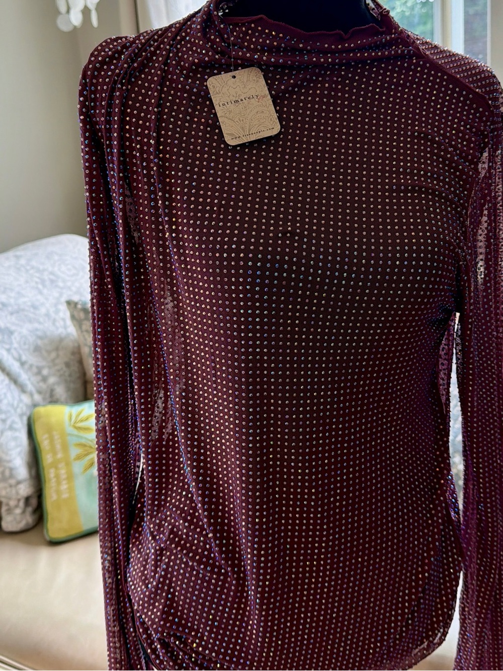 Free People Dance All Night Rhinestone Top / Wistful Mauve.